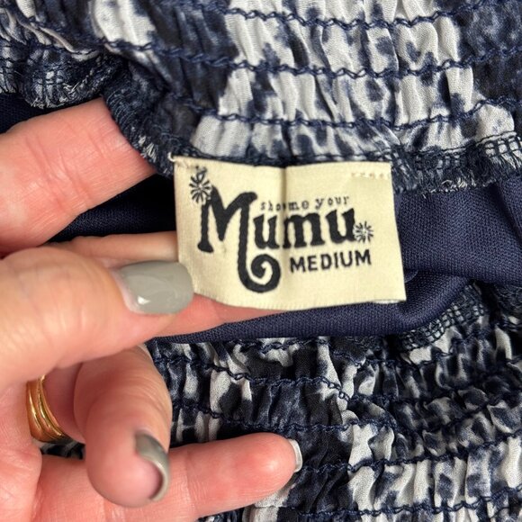 Show Me Your Mumu Halter Dress Maxi Blue Semi Sheer Reptile Sz M Party Festival - Picture 11 of 12